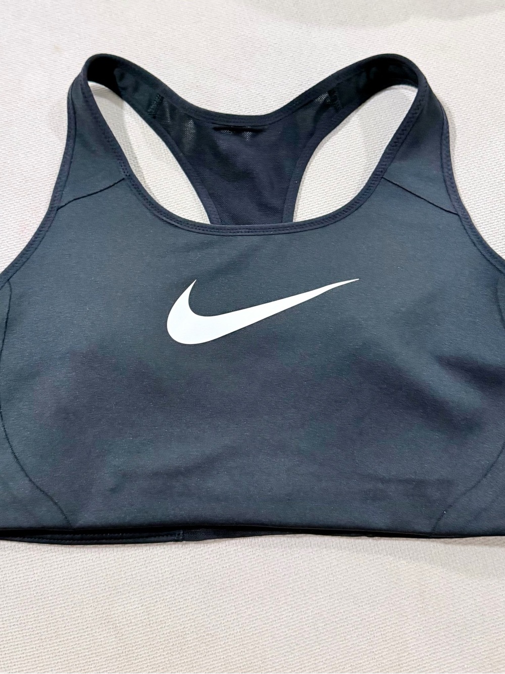 Nike Black Sports Bra with White Swoosh Logo
